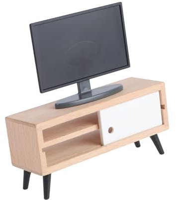 UPKOCH 1satz Miniatur Fernseher Mini LCD Fernsehgeräte Für Puppenhaus Inklusive Tv-Schrank Geeignet Für Rollenspiele Und Kreative Szenen Aus Langlebigen Materialien Gefertigt Für