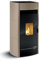 Stufa a pellet Palazzetti Linda CAFFELLATTE 12 kW PRO3 Cod. 805805840 - Ermetica, rivestimento in ceramica, vetro stondata, ventilata con Zero Speed Fan