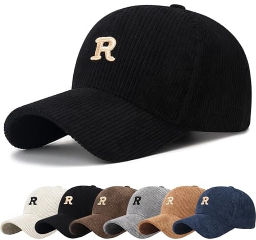 Unisex Klassische Baseballkappe Cord Mütze Verstellbar mit Gebogener Krempe Baseball Cap Full Herren Visor Sport Cappy Classic Baseballcap Classic Style für Outdoor Sport