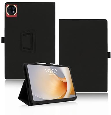 Hülle für Teclast T65 Plus Tablet 13.4 Zoll, yystao PU-Leder Schutzhülle Kompatibel mit Teclast T65 Plus - Handschlaufe, Haut-texturiertes vollumhüllendes Design, Schwarz