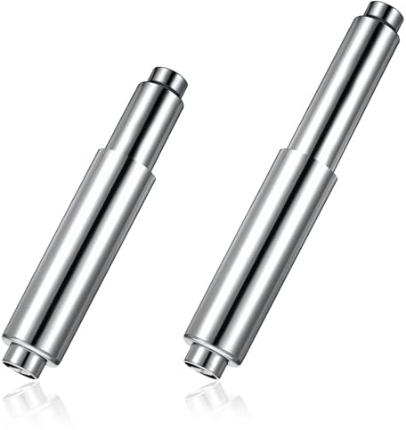 2Pcs Silver Chrome Plated Toilet Paper Holder Replacement Rod, Plastic Spring Loaded Roller Rod, Universal Spring Rods with Easy Installation for Bathroom Toilet Paper Holders