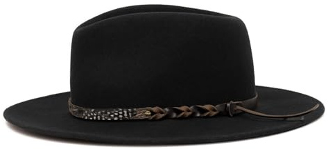 Limtula Klassischer Wollhut für Damen und Herren, mit Ledergürtel, Panama-Wolle, Trilbies, Cosplay-Kostüm, Erwachsenen-Mottoparty, Jazzy-Hut