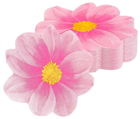50 Stück Servietten Blumen, Rosa Einweg Floral Papierservietten, Blumen Deko Cocktailservietten für Braut Shower Hochzeit Geburtstag Sommer Dinner Party Tischdeko