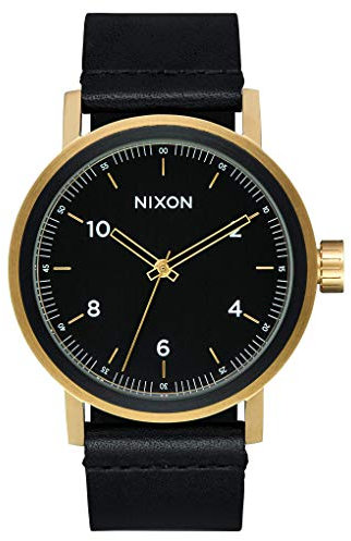 Nixon Herren Analog Quarz Uhr mit Leder Armband A1194-1031-00