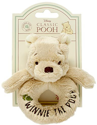 Official Disney Winnie The Pooh Rattle - Soft Pooh Bear Baby Toy by Rainbow Designs