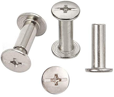 INCREWAY 30 Sets Vite di rilegatura, 5mm X 15mm nichelato Binding Chicago a vite, tono argento