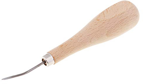 MagiDeal Nähahle Gebogen Ahle Stitcher mit Holzgriff Leder Schuh Handarbeit Reparatur Werkzeug für DIY Nähen