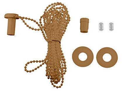 Victoria M. Zugkette für Klemmfix Doppelrollo Duorollo, Ersatzteil Zubehör für Rollos, 300 cm, Kürzbar, Braun