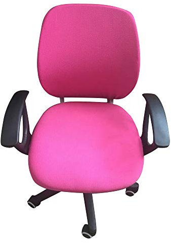 Mingfuxin Bürostuhlbezug Stretch Computerstuhl mit Rücken- und Sitzschutz, Universal-Stuhlbezug für Computerarbeiten, Stuhl, Bürostuhl, Chefstuhl, Drehstuhl, Schonbezug (Rosa)