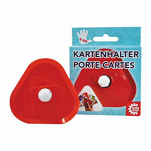 Game Factory Kartenhalter, sicherer Halt für Spielkarten, für Erwachsene und Kinder ab 3 Jahren, Rot