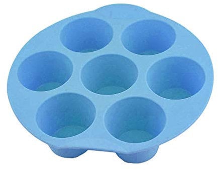 Selecto Bake 7 Cup Silicone Bun/Muffin Tray Non Stick Tin Tray Baking Pudding Mold (Blue)