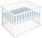 roba Laufgitter 75 x 100 cm - Baby Spielgitter inkl. grauer Einlage roba Style hellblau - 3-fach höhenverstellbar - Mobiler Laufstall mit Rollen - Holz weiß