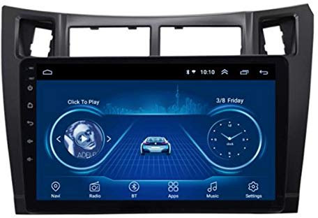 PLOKM Car Stereo with Sat Nav 9 inch Android 8.1 Car DVD GPS Navigation for Toyota Yaris 2008-2011 with Bluetooth/WIFI/TV/USB/Radio/video Suppot TPMS DVR TMC OBD DAB etcwith OBD2
