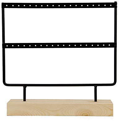 Ruby - Organisateur de bijoux, présentoir de boucles d'oreilles en bois et métal, boîte à bijoux vintage, organisateur de bijoux, boucles d'oreilles de bijoutier 22,5 x 20,5 cm