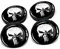 4 x Nabendeckel 60mm Durchmesser Nabenkappen Felgendeckel Felgenaufkleber Gel Emblem Doming für Auto Felgen Kfz Tuning Zubehör Radnabenkappen DM006 (Nr. 2 Punisher black glossy, Nabendeckel Set)