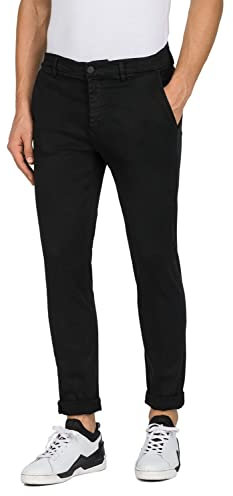 Replay Herren Chino Zeumar Slim-Fit Hyperflex X-Lite mit Stretch, Black 040 (Schwarz), 32W / 30L