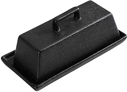 Sizikato Porcelain Butter Dish with Lid, Matte Black-7.5 inch