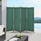 Paravent de Confidentialité Brise-Vue Séparateur à 4 Panneaux Résistant pour Extérieur Intérieur Acier Polyester 215 x 170 cm Vert Foncé