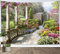 LB Wandteppich Blumen Wandtuch Gartenlandschaft Wandbehang Grüne Bäume Tapisserie für Wohnzimmer Schlafzimmer Wohnheim Wanddeko,235x180cm