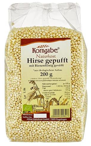Korngabe Bio Hirse gepufft mit Honig 1er Pack (1 x 200 g)