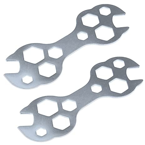 EMSea Fahrrad-Schraubenschlüssel, Stahlbeschichtung, Mehrloch-Werkzeug, 8â€“17 mm, tragbar, multifunktional, Fahrrad-Werkzeug, 2 Stück