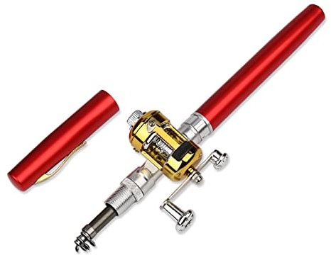 Angelrute mit Stift, Teleskop-Angelrute, zusammenklappbar, tragbar, mit Rolle und Rolle, im Freien