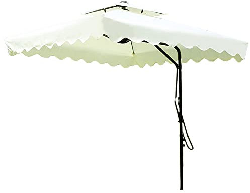 Ampelschirm Rechteckig 2x2 Sonnenschirm Balkon mit Knickbar Gartenschirm UV Schutz 40+ Sonnenschirm Balkon Klein für Terrasse und Terrasse, Ohne Ständer (Color : Beige, Size : 2.5 * 2.5m)