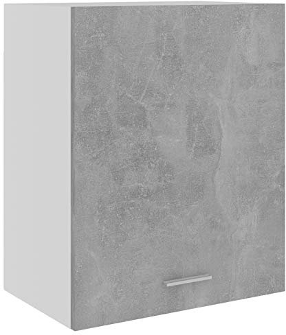 RONGQI Hängeschrank, Küchenhängeschränke, Küchenschrank Hängend, Wall Cabinet, Oberschrank, Wandschrank Küche, Betongrau 50x31x60 cm Spanplatte