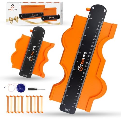 TOOLIFE Konturenlehre, Profil-Werkzeug, Geschenke für Männer, Vater, Freund, Ehemann, Superlehre und Konturenform, Jahrestags-/Geburtstagsideen, Messwerkzeuge für Holzbearbeitung von Fliesen