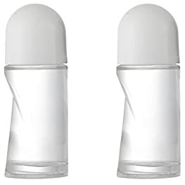 Lot de 2 flacons à Bille Rechargeables en Verre Transparent de 50 ML avec Bille