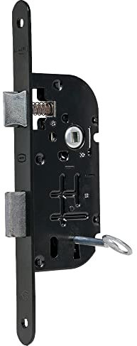 Dom-metalux - Serrure de Porte Noire à Encastrer Fermeture à cle Axe 40 mm à Larder Reversible