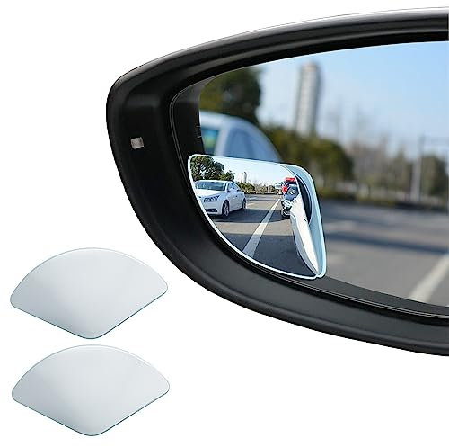 Último del Espejos de Punto Ciego, Gran angular del Espejo Curvo, HD Espejo Retrovisor Ajustable de 360°,Universal Para el ángulo Muerto Autoadhesivo Espejo,Blind Spot Mirror,2 Piezas