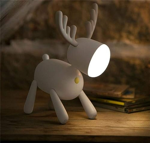 PUEKEO USB-Aufladung Elch Nachtlicht Aufladen Niedliches DeerNight Licht Atmosphärenlicht Intelligentes Timing Schönes Geschenk