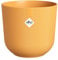 Elho Jazz Round 14cm - Vaso per piante da interno - Struttura unica - 100% plastica riciclata - Ø 14.2 x H 13.1 cm - Giallo/Giallo Ambra
