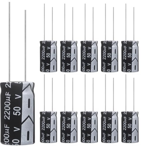 ALLECIN Kondensatoren 2200uF 50V Elkos Kondensator 2200µF 50Volt Aluminium Elektrolytkondensator 16x30MM Electrolytic Capacitors 2200 uF MFD 105°C (Packung mit 10 Stück)