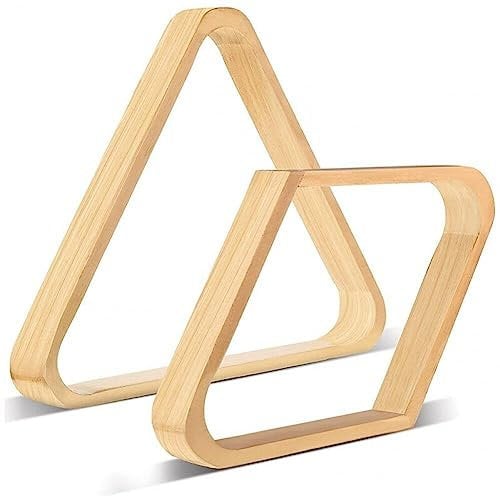 Fituenly Set of 2 Wooden Billiard Ball Rack Set, 8-ball Triangle Ball Rack 9-ball Rack, Table Pool Ball Racks for Standard 2-1/4 Balls, Ball Rack for Snooker, Pool Table Accessory