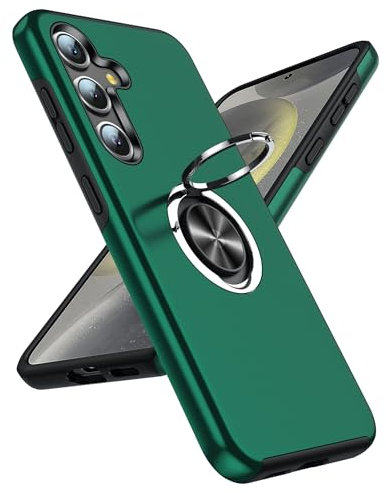 LeYi Coque pour Samsung Galaxy S24 avec Anneau Telephone, Antichoc Housse de Protection, Militaire Renforcée PC et Souple TPU Silicone Etui pour Samsung Galaxy S 24 - Vert