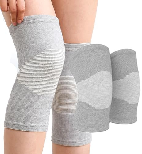 Ukisisi Bamboo Knee Compression Sleeve，Housse De Support De Genou Unisexe,Compression Sportive, Coussin Antidérapant Enveloppant， La Compression du Genou Collants, Marche Et De Restauration