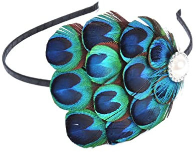 MAGICLULU Eleganter Vintage Haarreif Mit Pfauenfedern Leichter Braut Haarschmuck Stilvoll Für Hochzeit Party Und Festliche Anlässe Langlebiges Design in Angenehmer Farbgebung