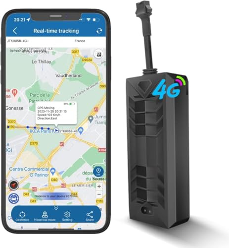 4G GPS Tracker per auto 4G TK806 Localizzatore GPS con APP senza Abbonamento Tracking in Tempo Reale con Olio Remoto ACC/Rimuovere Geo-fence Antifurto Allarme per Veicoli Auto Moto Camion Taxi