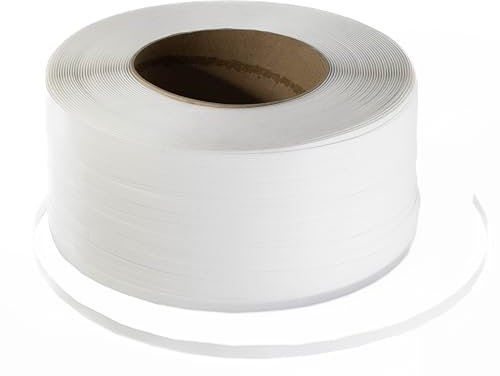 ALFA LOGISTIK PET Umreifungsband 16mm 1500m Länge 1 Rolle Weiß B19E - Reißfestigkeit 310 kg Hybridenband