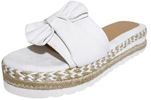 Damen Sandalen Atmungsaktive Zehen Frauen Sommer Webart flache Strandschuhe Offene Slip-On-Sandalen-Bogen-Damensandalen Pantoletten Sommer Sandalen