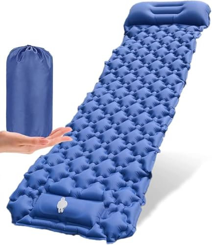 ArkCamp Self Inflating Camping Mat, Camping Mattress Waterproof Self Inflating Mattress W/Pillow Foot Pump Folding camping mattress single Portable Sleeping Pad for Outdoor Hiking Backpacking Travel