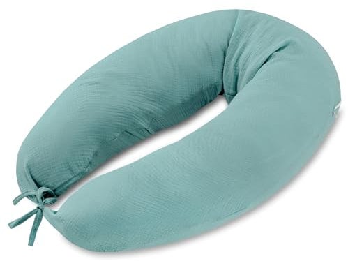 Totsy Baby Seitenschläferkissen Musselin 190 cm Komfortkissen Baumwolle - Schlafkissen mit Bezug Seitenschläferkissen Körperkissen mit Reißverschluss Gemüse