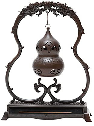 Brûleur d'encens Brûleur d'encens en cuivre, gourde suspendue, poêle à Reflux, brûleur d'encens domestique en bois de santal, brûleur d'encens d'aromathérapie, ornements de bureau Porte-encens à reflu