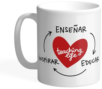 Pedrita Parker Taza desayuno para Profes - Enseñar, Inspirar, Educar - Taza cerámica de 33cl