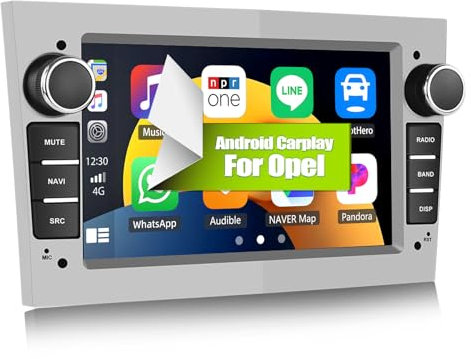 CAMECHO 2+64G Android 13 Autoradio für Opel Corsa d/Astra h/Zafira b/Meriva mit Carplay/Android Auto/Mirrorlink,7 Zoll Kapazitive Touchscreen Unterstützt WiFi GPS FM Bluetooth EQ-Silber