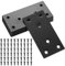 10 Pezzi Piastra Staffa Angolare Piatta in Acciaio Inox, Piastra di Giunzione Piatta, Piatta Staffa Fissaggio, Connettore di Riparazione per Sedie Tavoli da Pranzo Letti (Nero 80x40mm)