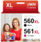 Lemero 560 561XL Patronen Kompatibel für Canon Druckerpatronen 560 561 XL Multipack PG-560 CL-561 für Canon Pixma TS5350 TS5351 TS5352 TS5353 TS7451 Drucker(Schwarz/Farbe,2-Pack)