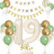 19. Geburtstag Deko Beige, Luftballon Creme, Weiß, Folienballon 19, Mädchen 19 Jahre Deko Sandweiß, Zahl 19 Helium Ballons Salbeigrün Weiß für Party
